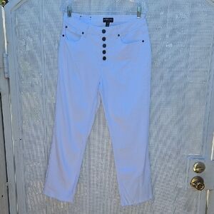 Kenneth Cole White Button-Fly Pants